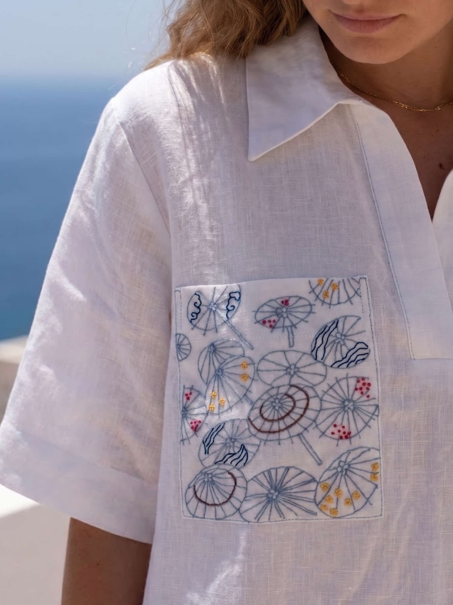 Isola Parasol Linen Shirt Dress