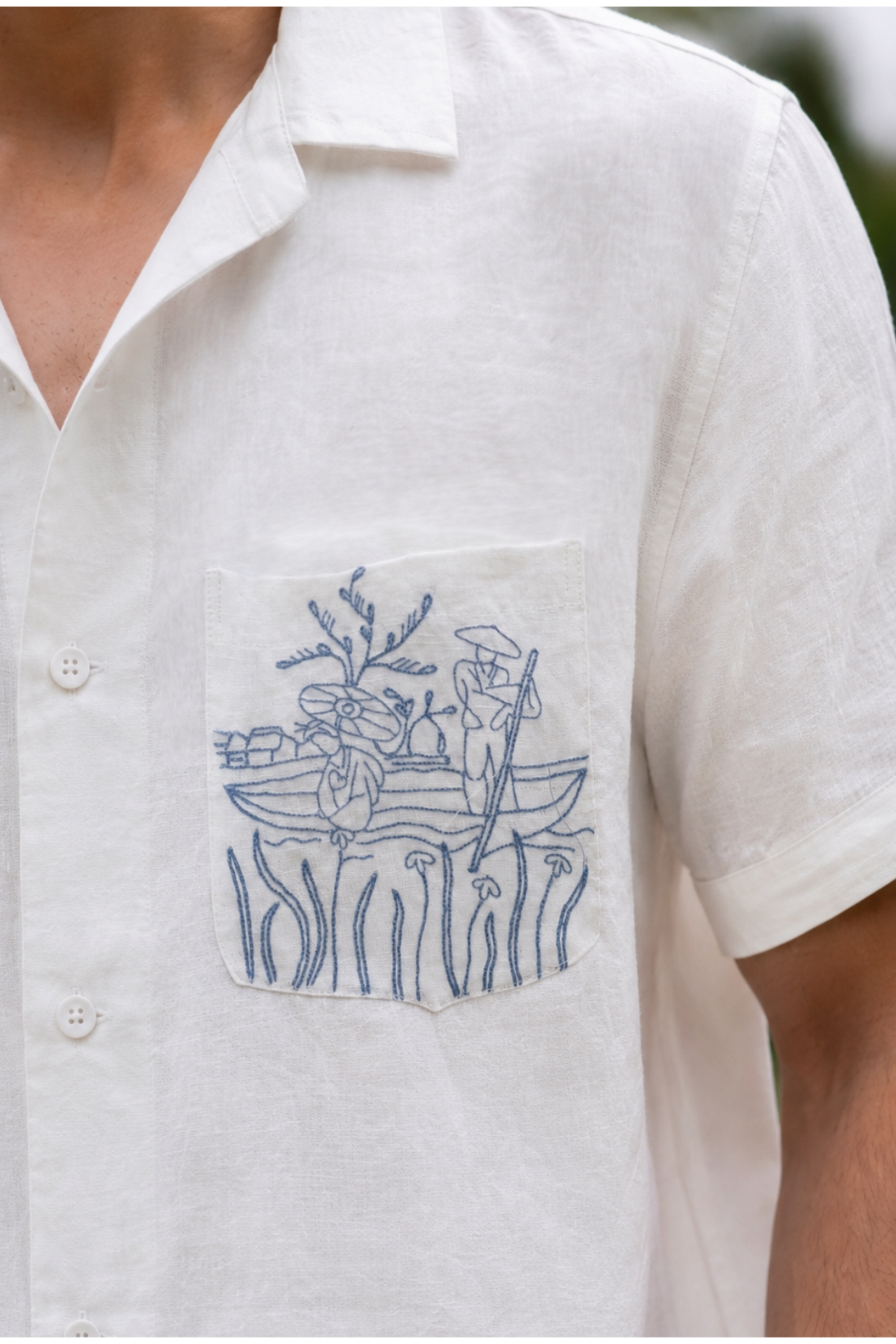 Sailor embroidery close up